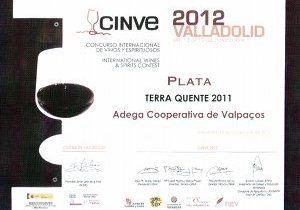 CINVE 2012 (Valladolid, Espanha): Prata para o vinho Terra Quente 2011