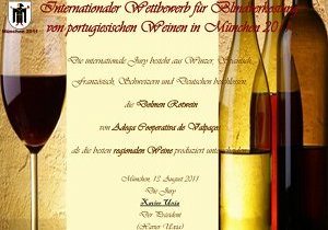 Portuguese wines blind tasting international contest in Munich 2011: Best Regional Wine to Dolmen Tinto wine